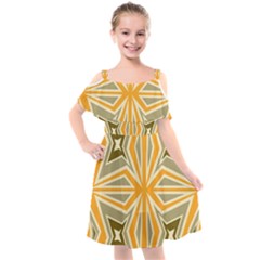 Abstract Pattern Geometric Backgrounds   Kids  Cut Out Shoulders Chiffon Dress by Eskimos