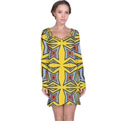 Abstract Pattern Geometric Backgrounds   Long Sleeve Nightdress by Eskimos