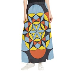 Abstract Pattern Geometric Backgrounds   Maxi Chiffon Skirt by Eskimos