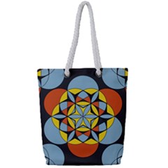 Abstract Pattern Geometric Backgrounds   Full Print Rope Handle Tote (small) by Eskimos