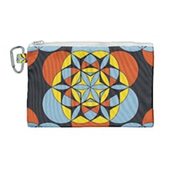 Abstract Pattern Geometric Backgrounds   Canvas Cosmetic Bag (large) by Eskimos