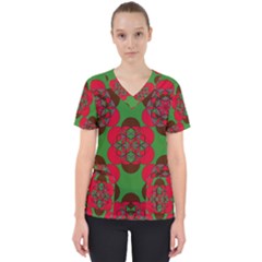 Abstract Pattern Geometric Backgrounds   Women s V-neck Scrub Top by Eskimos