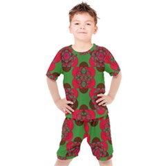 Abstract Pattern Geometric Backgrounds   Kids  Tee And Shorts Set by Eskimos