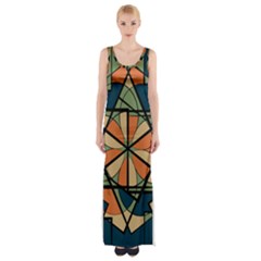 Abstract Pattern Geometric Backgrounds   Thigh Split Maxi Dress by Eskimos