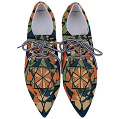 Abstract Pattern Geometric Backgrounds   Pointed Oxford Shoes by Eskimos