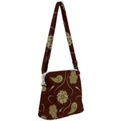 Floral Pattern Paisley Style  Zipper Messenger Bag by Eskimos
