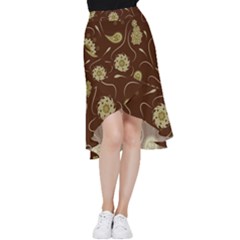 Floral Pattern Paisley Style  Frill Hi Low Chiffon Skirt by Eskimos