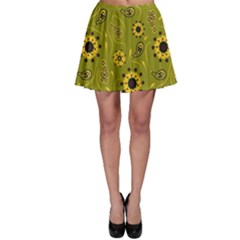 Floral Pattern Paisley Style  Skater Skirt by Eskimos