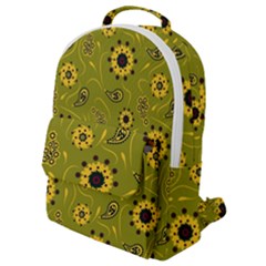 Floral Pattern Paisley Style  Flap Pocket Backpack (small) by Eskimos