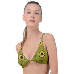 Floral Pattern Paisley Style  Knot Up Bikini Top by Eskimos