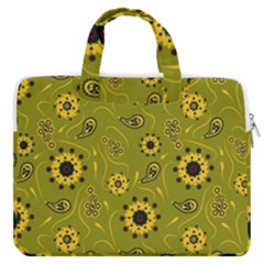 Floral Pattern Paisley Style  Macbook Pro Double Pocket Laptop Bag (large) by Eskimos