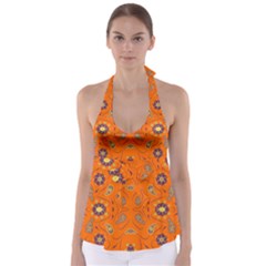 Floral Pattern Paisley Style  Babydoll Tankini Top by Eskimos