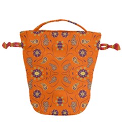 Floral Pattern Paisley Style  Drawstring Bucket Bag by Eskimos