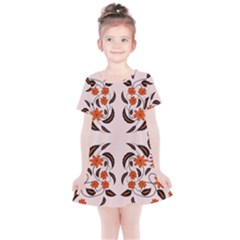 Floral Folk Damask Pattern  Kids  Simple Cotton Dress by Eskimos