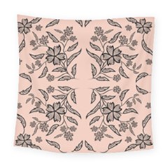 Floral Folk Damask Pattern  Square Tapestry (large) by Eskimos