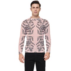 Floral Folk Damask Pattern  Men s Long Sleeve Rash Guard by Eskimos