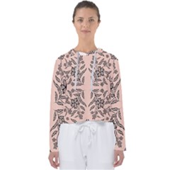 Floral Folk Damask Pattern  Women s Slouchy Sweat by Eskimos