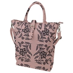 Floral Folk Damask Pattern  Buckle Top Tote Bag by Eskimos