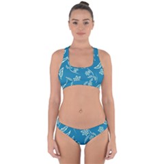 Folk Flowers Print Floral Pattern Ethnic Art Cross Back Hipster Bikini Set by Eskimos