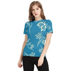 Folk Flowers Print Floral Pattern Ethnic Art Women s Short Sleeve Rash Guard by Eskimos