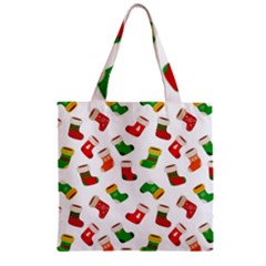 New Year s Multicolored Socks Zipper Grocery Tote Bag by SychEva