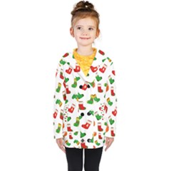New Year s Multicolored Socks Kids  Double Breasted Button Coat by SychEva