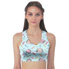 Hedgehogs Artists Sports Bra by SychEva