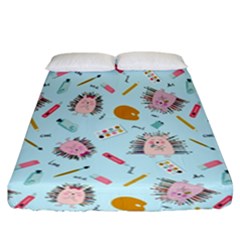 Hedgehogs Artists Fitted Sheet (california King Size) by SychEva