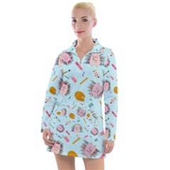 Hedgehogs Artists Women s Long Sleeve Casual Dress