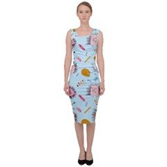 Hedgehogs Artists Sleeveless Pencil Dress