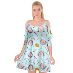 Hedgehogs Artists Cutout Spaghetti Strap Chiffon Dress