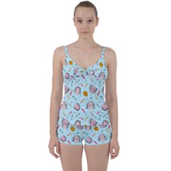 Hedgehogs Artists Tie Front Two Piece Tankini by SychEva