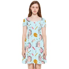 Hedgehogs Artists Inside Out Cap Sleeve Dress by SychEva