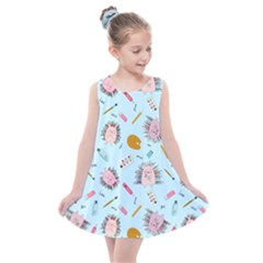 Hedgehogs Artists Kids  Summer Dress by SychEva