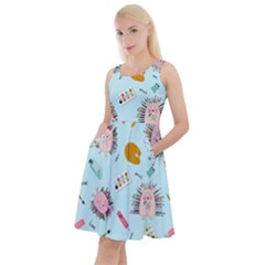 Hedgehogs Artists Knee Length Skater Dress With Pockets by SychEva