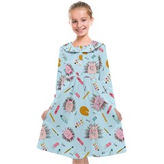 Hedgehogs Artists Kids  Midi Sailor Dress by SychEva