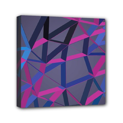 3d Lovely Geo Lines Mini Canvas 6  X 6  (stretched) by Uniqued