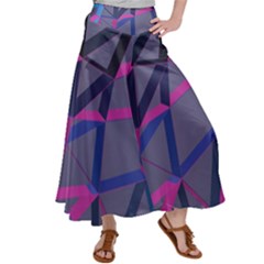 3d Lovely Geo Lines Satin Palazzo Pants by Uniqued