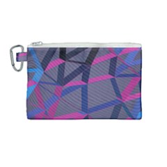 3d Lovely Geo Lines Canvas Cosmetic Bag (medium) by Uniqued