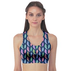 Colorful Feathers Sports Bra by SychEva