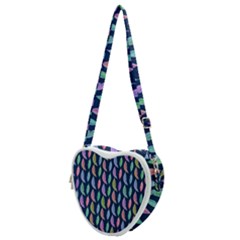 Colorful Feathers Heart Shoulder Bag by SychEva