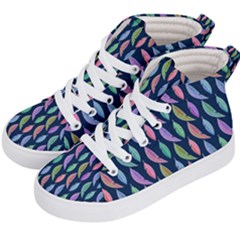 Colorful Feathers Kids  Hi-top Skate Sneakers by SychEva