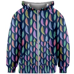 Colorful Feathers Kids  Zipper Hoodie Without Drawstring by SychEva