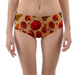 Pumpkin Muzzles Reversible Mid-Waist Bikini Bottoms