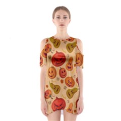 Pumpkin Muzzles Shoulder Cutout One Piece Dress