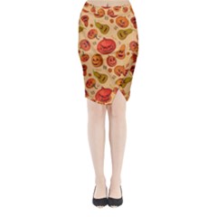 Pumpkin Muzzles Midi Wrap Pencil Skirt