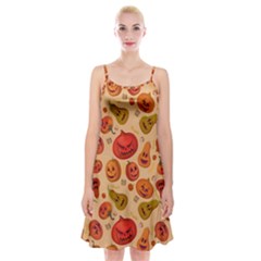 Pumpkin Muzzles Spaghetti Strap Velvet Dress