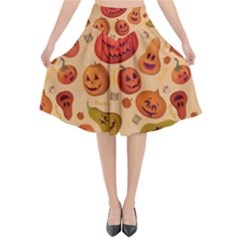 Pumpkin Muzzles Flared Midi Skirt