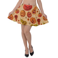 Pumpkin Muzzles Velvet Skater Skirt