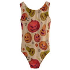 Pumpkin Muzzles Kids  Cut-Out Back One Piece Swimsuit